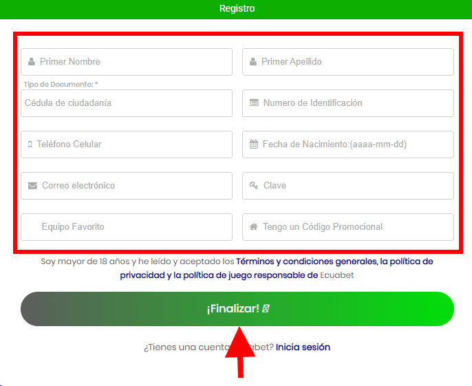 Ecuabet Registro