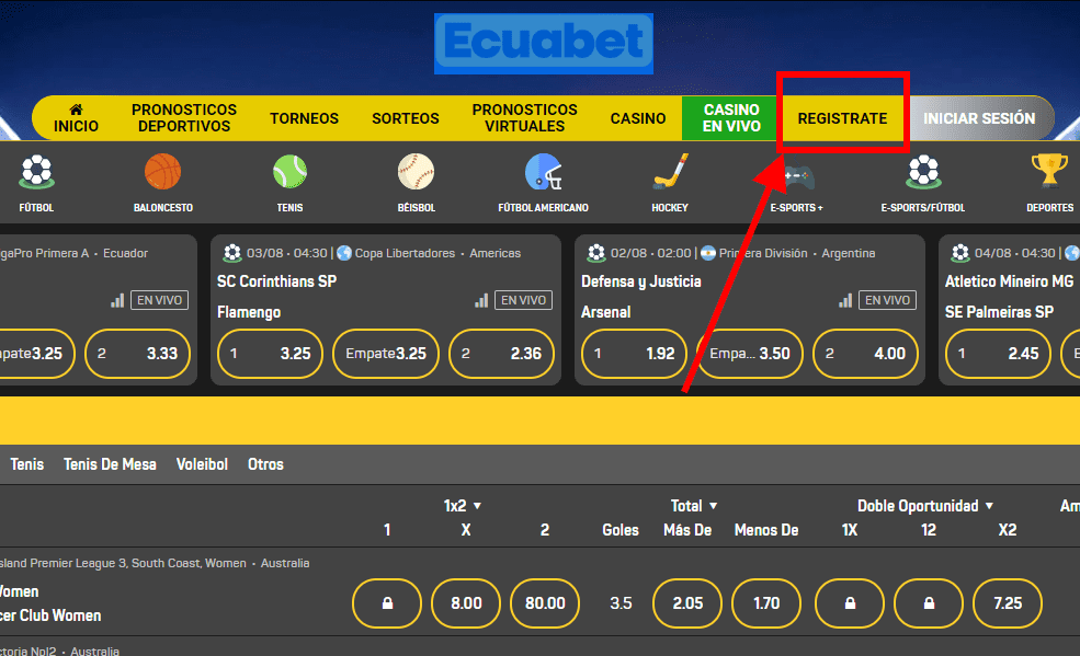 Ecuabet registrate