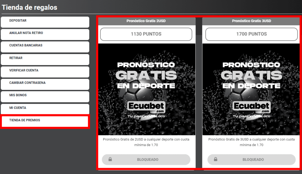 Tienda de premios